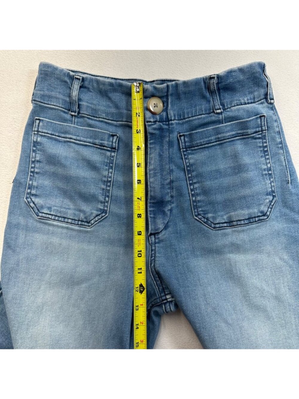 Maeve Anthropologie The Colette High Rise Wide Leg Denim Jeans Sz 30x29 Stretch - Picture 10 of 13
